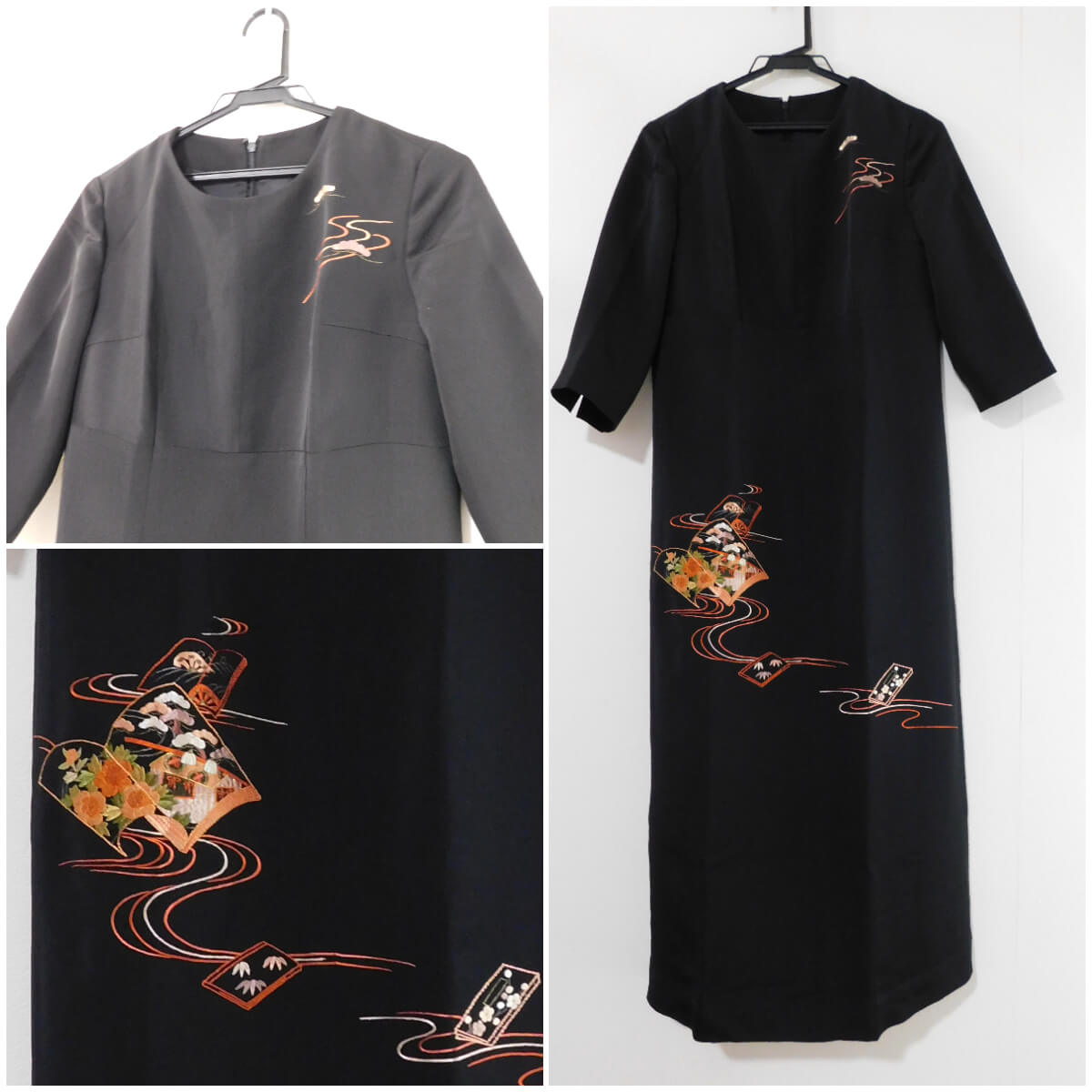 着物の羽織やコートをリメイク / 黒絵羽の羽織 / 郵送は全国対応